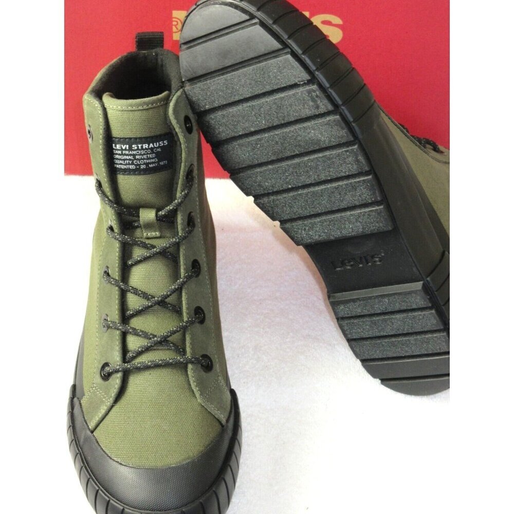 Levi's Strauss Men's La Paz Canvas Casual Boots Dusty Olive Green Black NIB - Picture 6 of 6